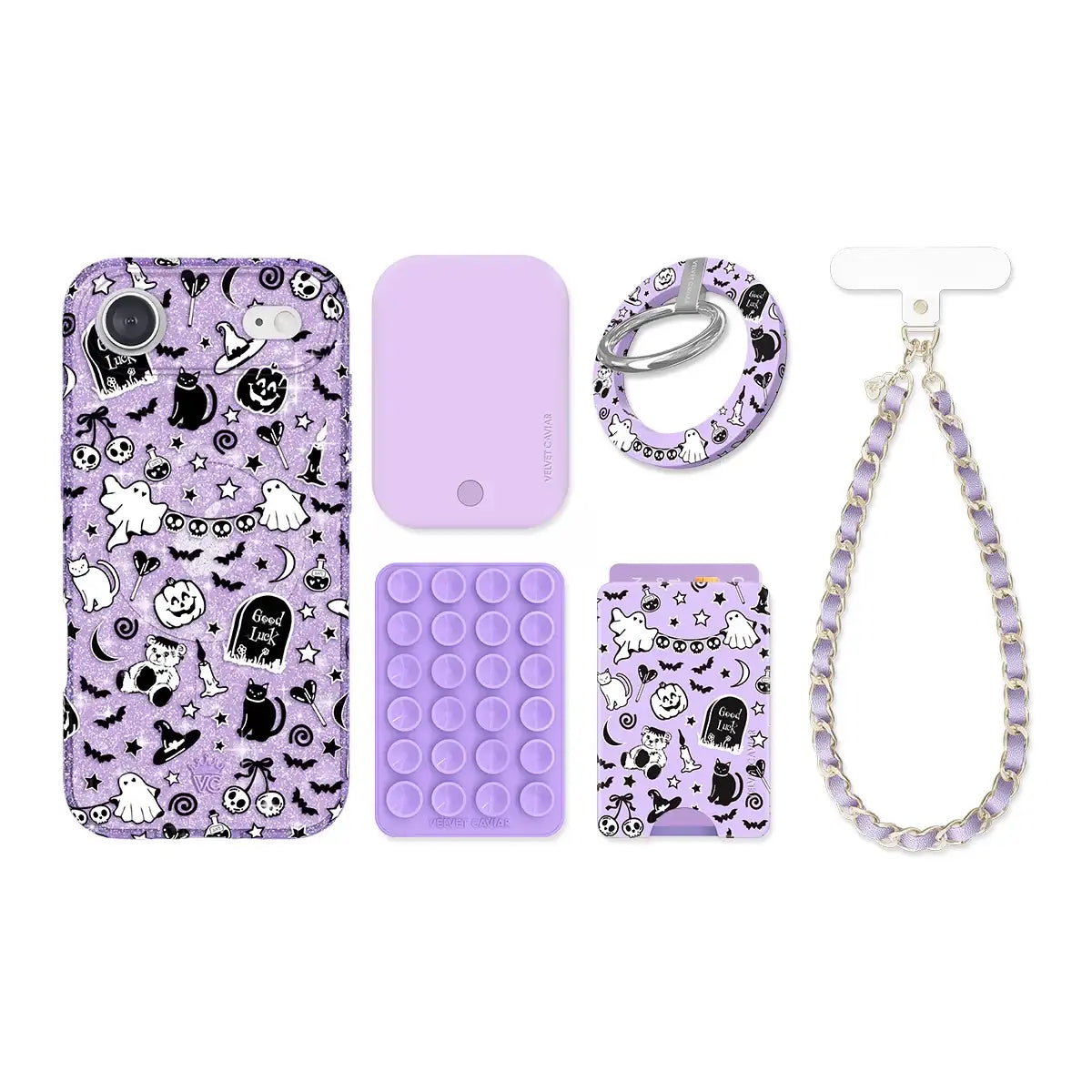 Witchy Lilac Glitter iPhone Bundle Set