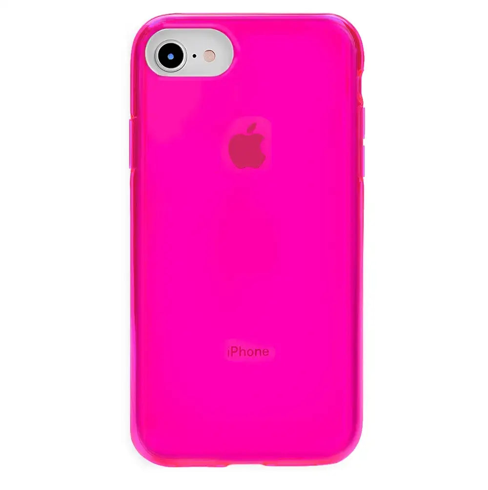 Neon Pink Clear iPhone Case