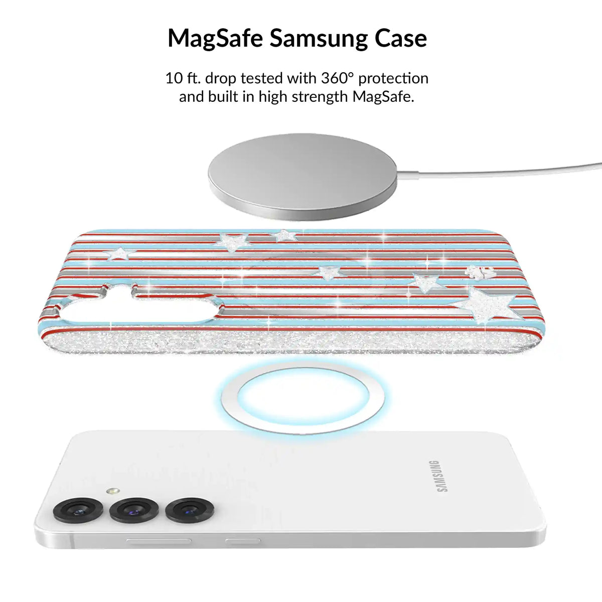 Stars & Stripes Glitter Samsung Bundle Set
