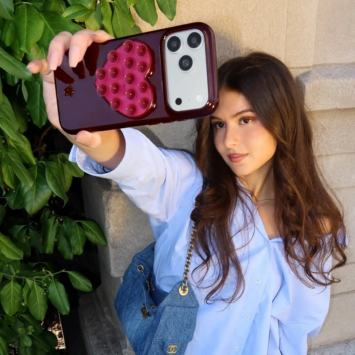 Burgundy Jelly Heart MagSafe MirrorGrip