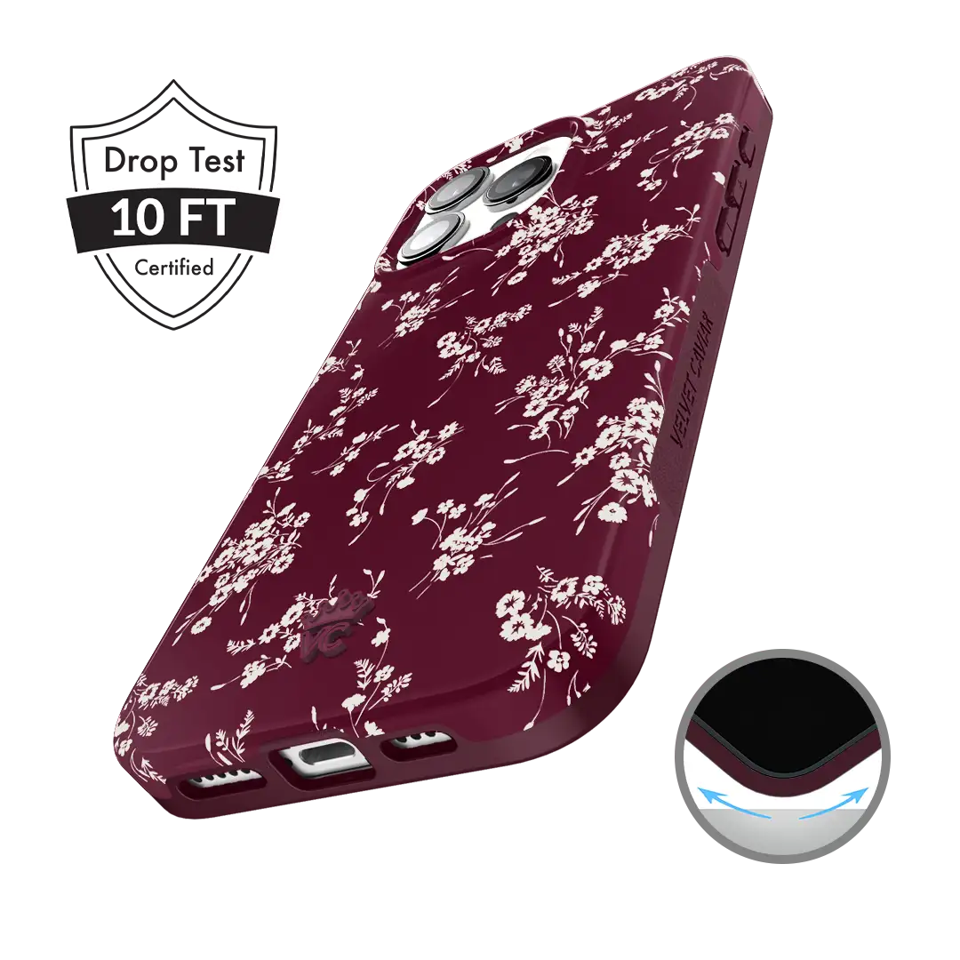 French Burgundy Floral iPhone Case