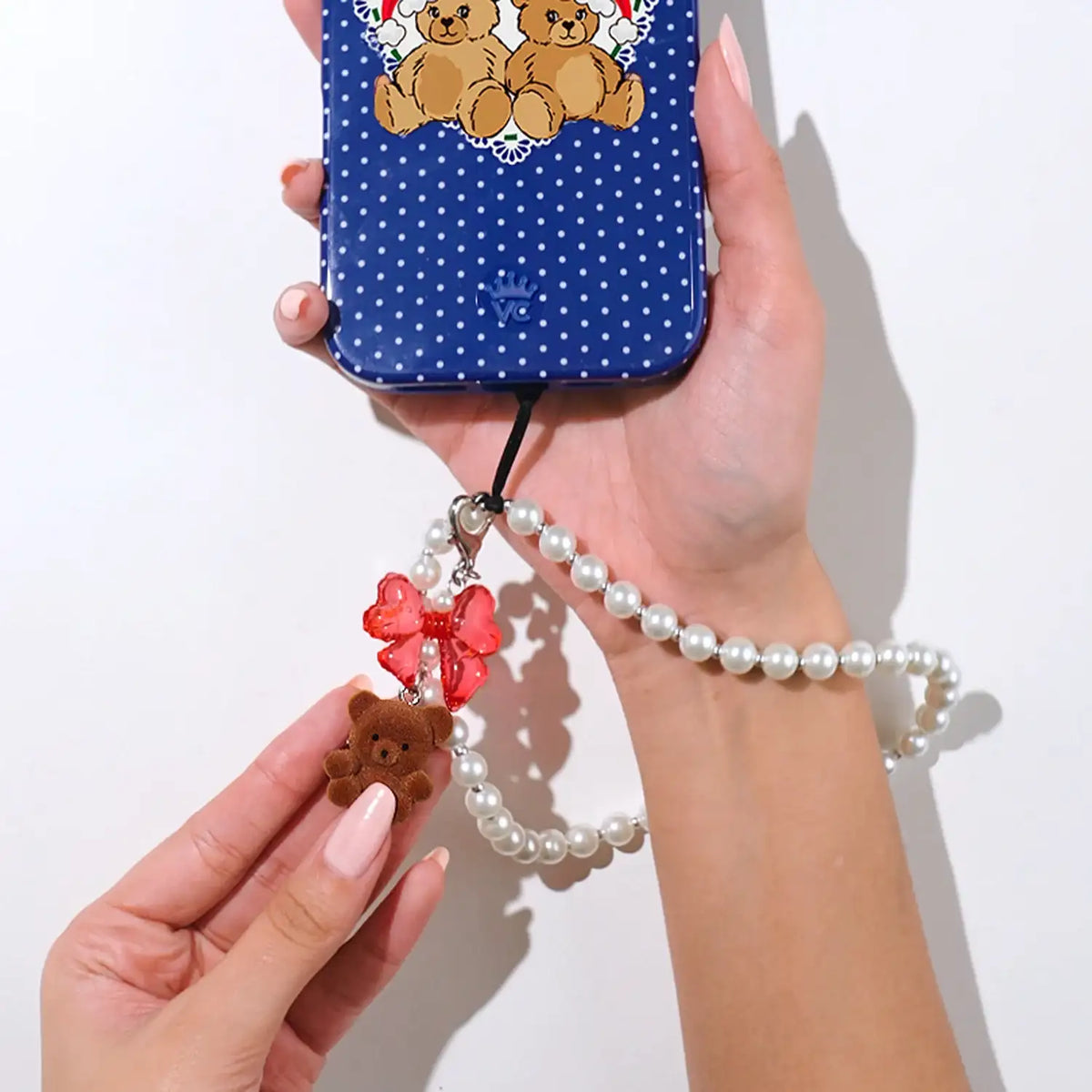 Winter Teddy Phone Charm