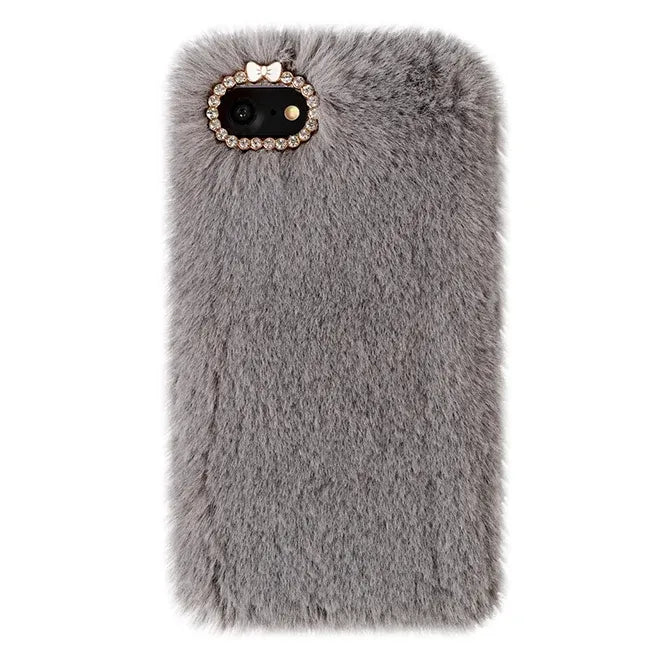 Gray Faux Fur iPhone Case
