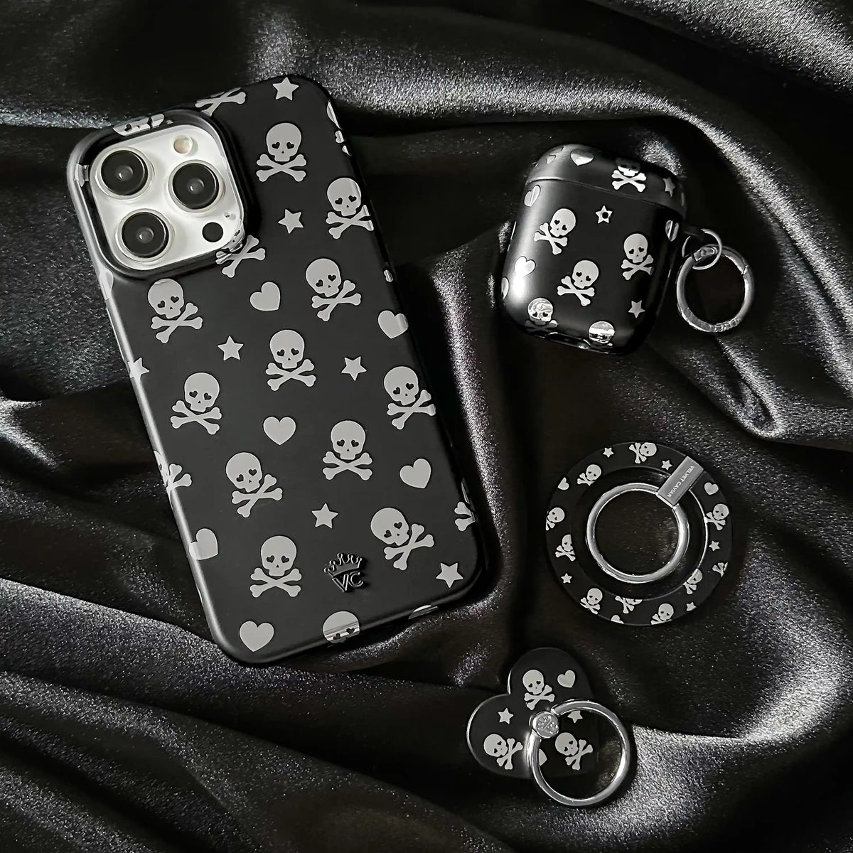 Chrome Skulls Phone Ring