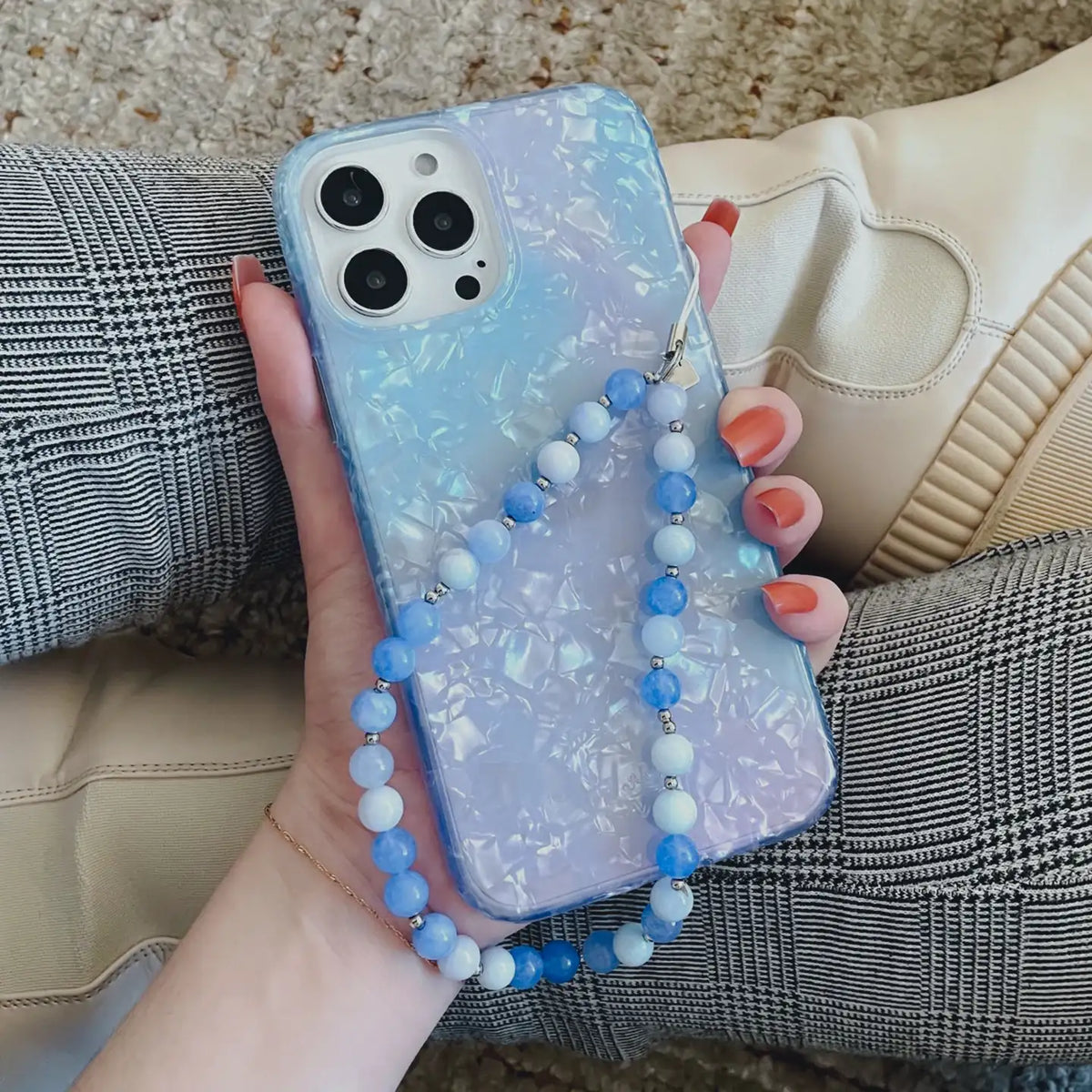 Blue Opal Phone Charm