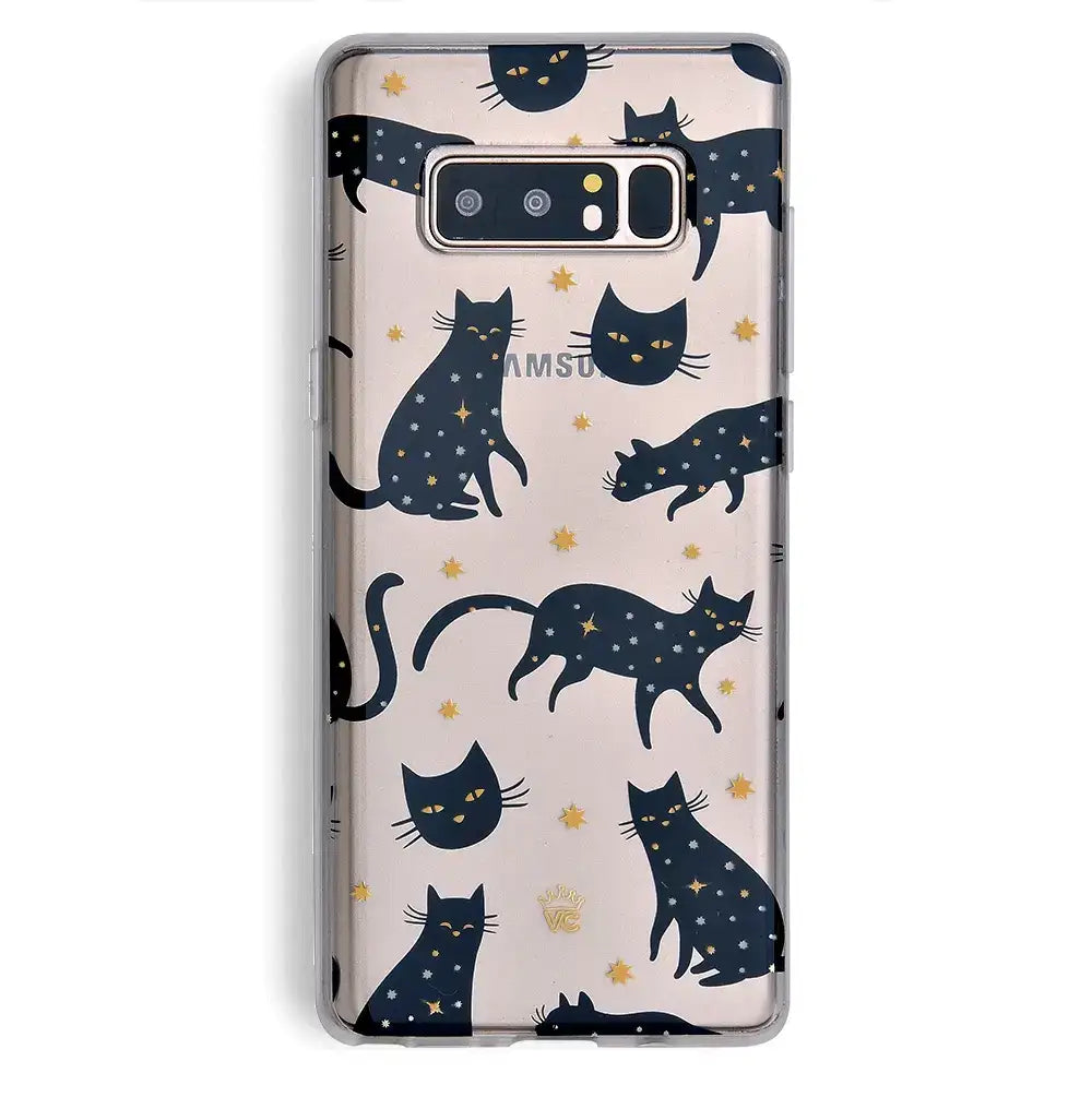 Black Cat Clear Samsung Galaxy Case