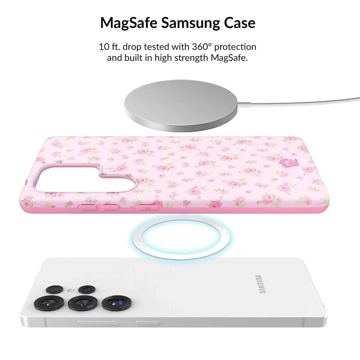 Dainty Pink Floral Samsung Bundle Set