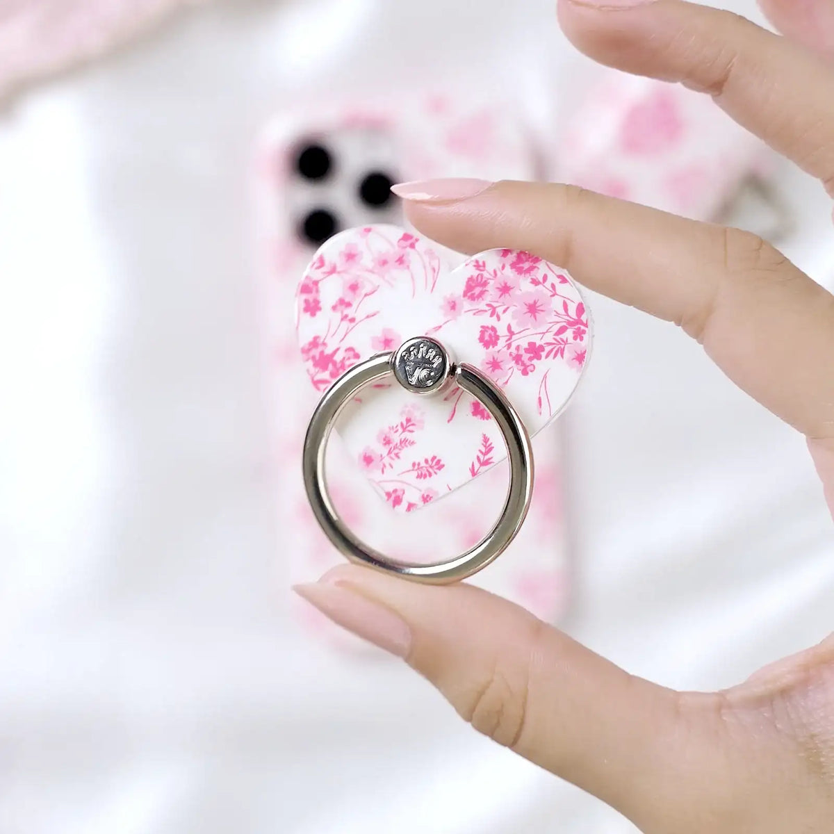 French Rose Floral Phone Ring