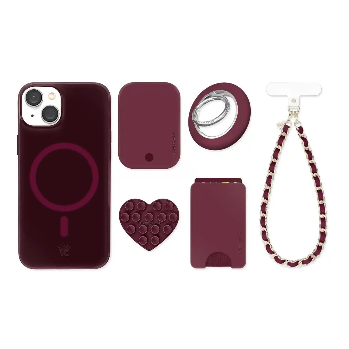 Burgundy 1990 Jelly iPhone Bundle Set