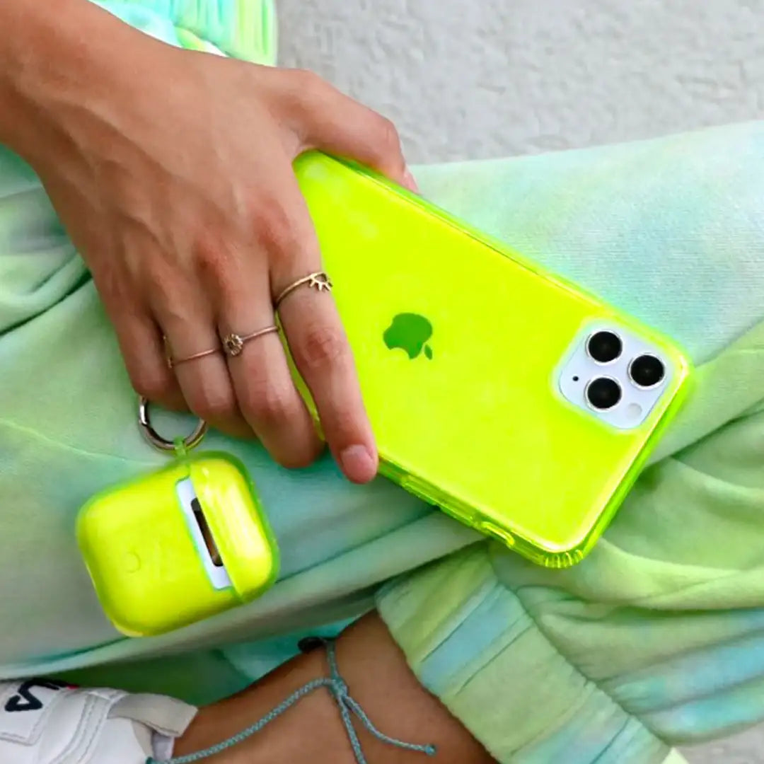 Neon Yellow Clear iPhone Case