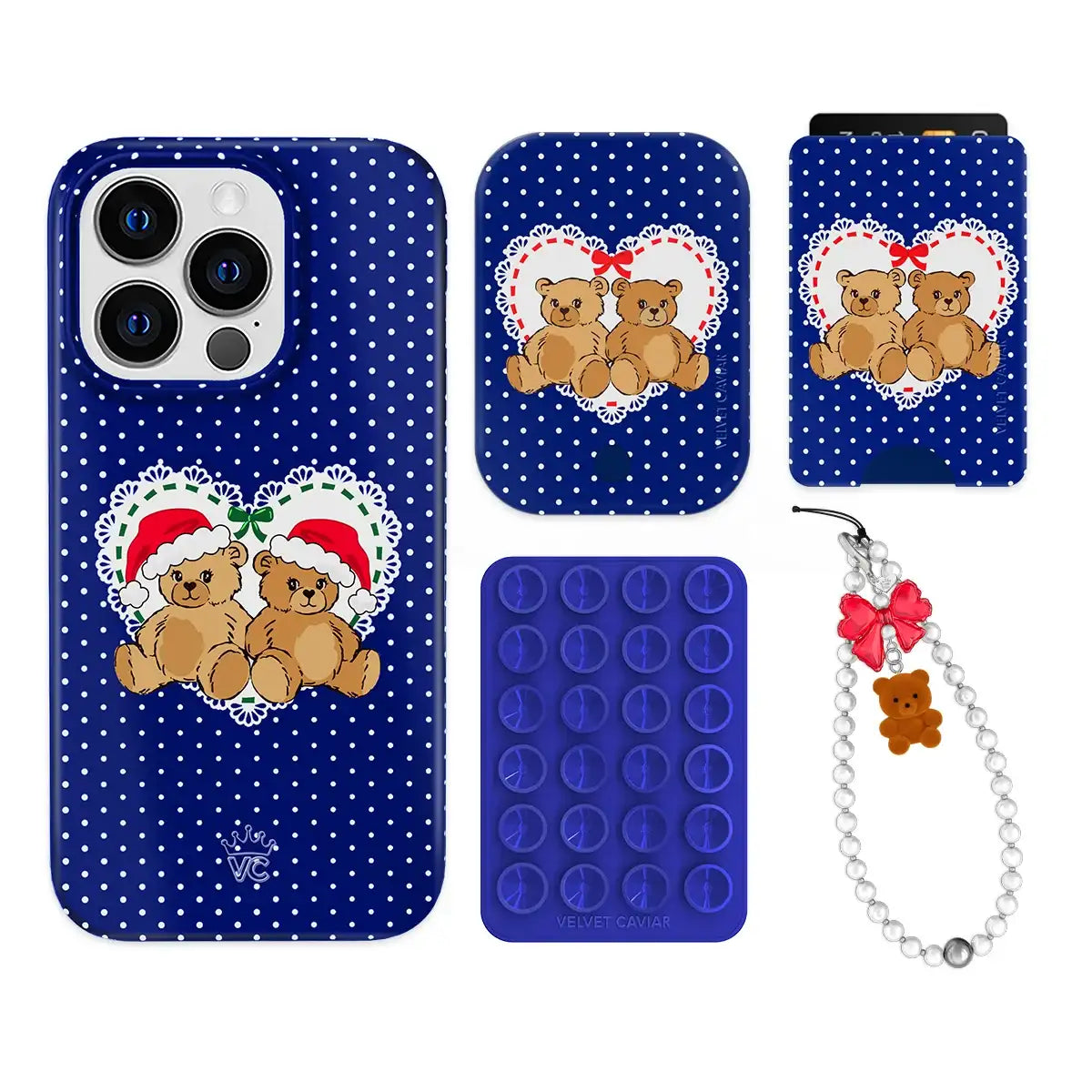 Winter Teddy iPhone Bundle Set - Wallet