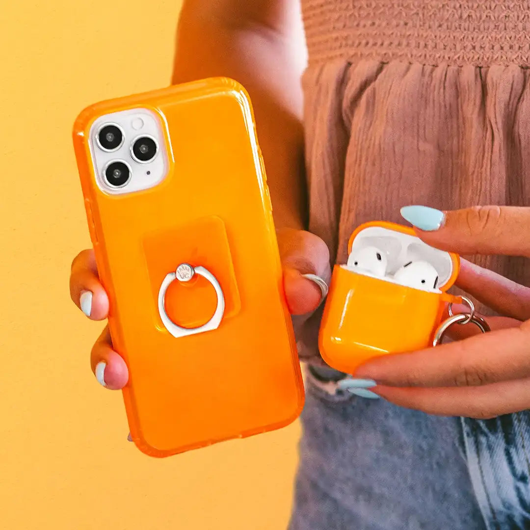 Neon Orange Clear iPhone Case