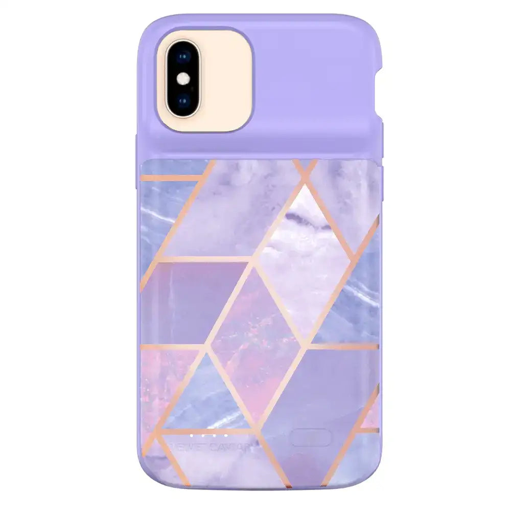 Purple Geometric iPhone Charging Case