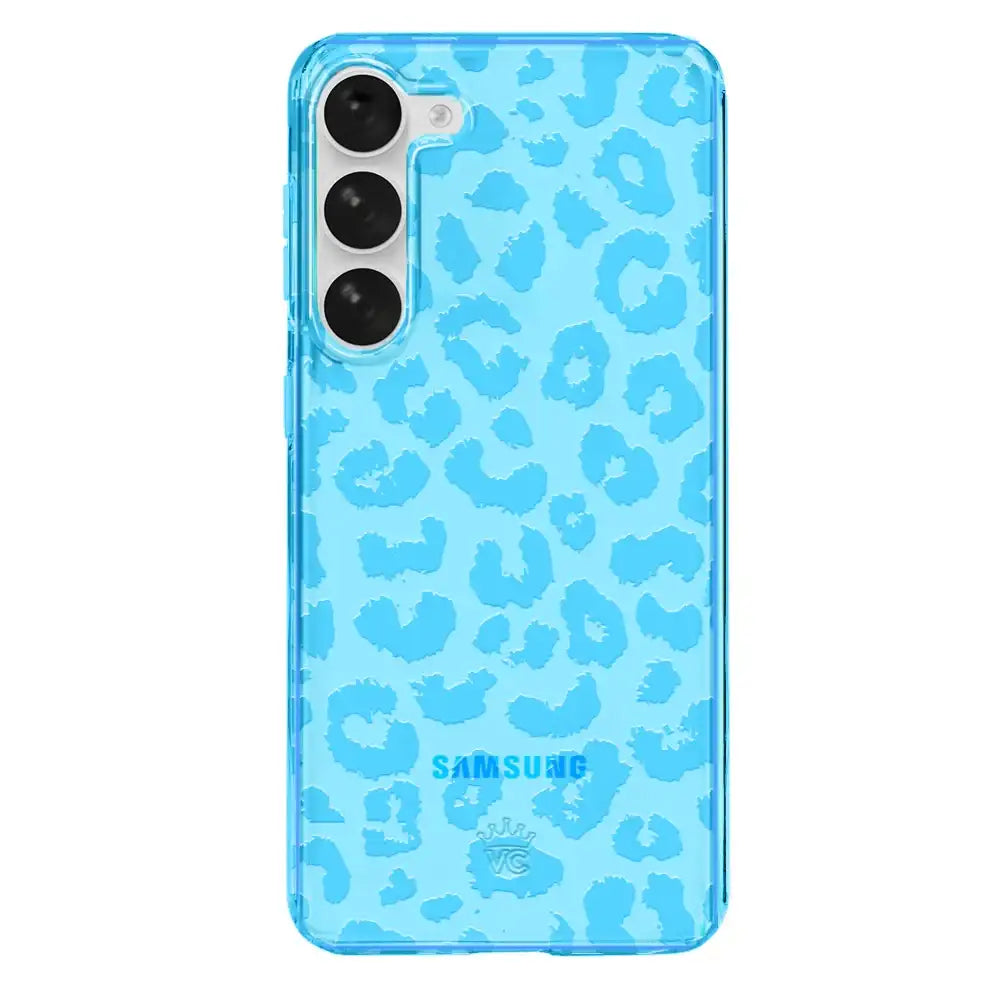 Aqua Blue Leopard Samsung Case