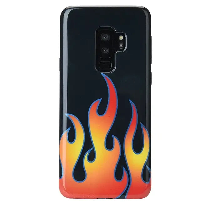 Blue Chrome Flames Samsung Galaxy Case