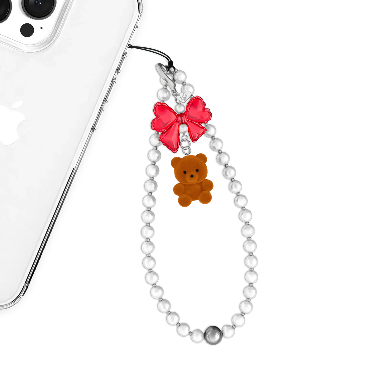 Winter Teddy Phone Charm