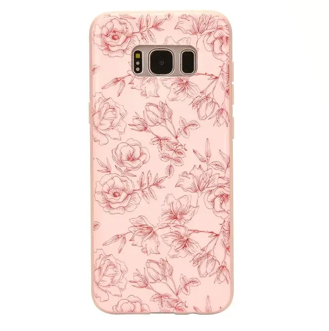 Nude Red Chrome Floral Samsung Galaxy Case